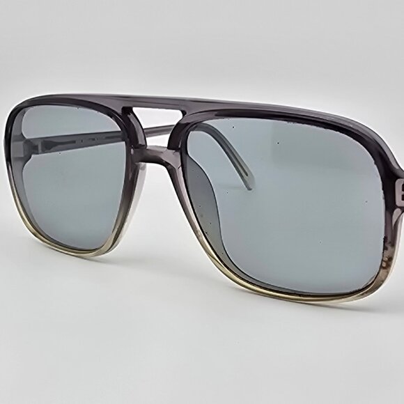 Bill Blass 3300 Universal Crystal Grey Frame Blue Glass Lens Aviator Sunglasses - Picture 1 of 16